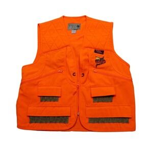 Scheels Outfitters Vest Mens Medium‎ Orange Quilted Full Zip Hunting Pockets